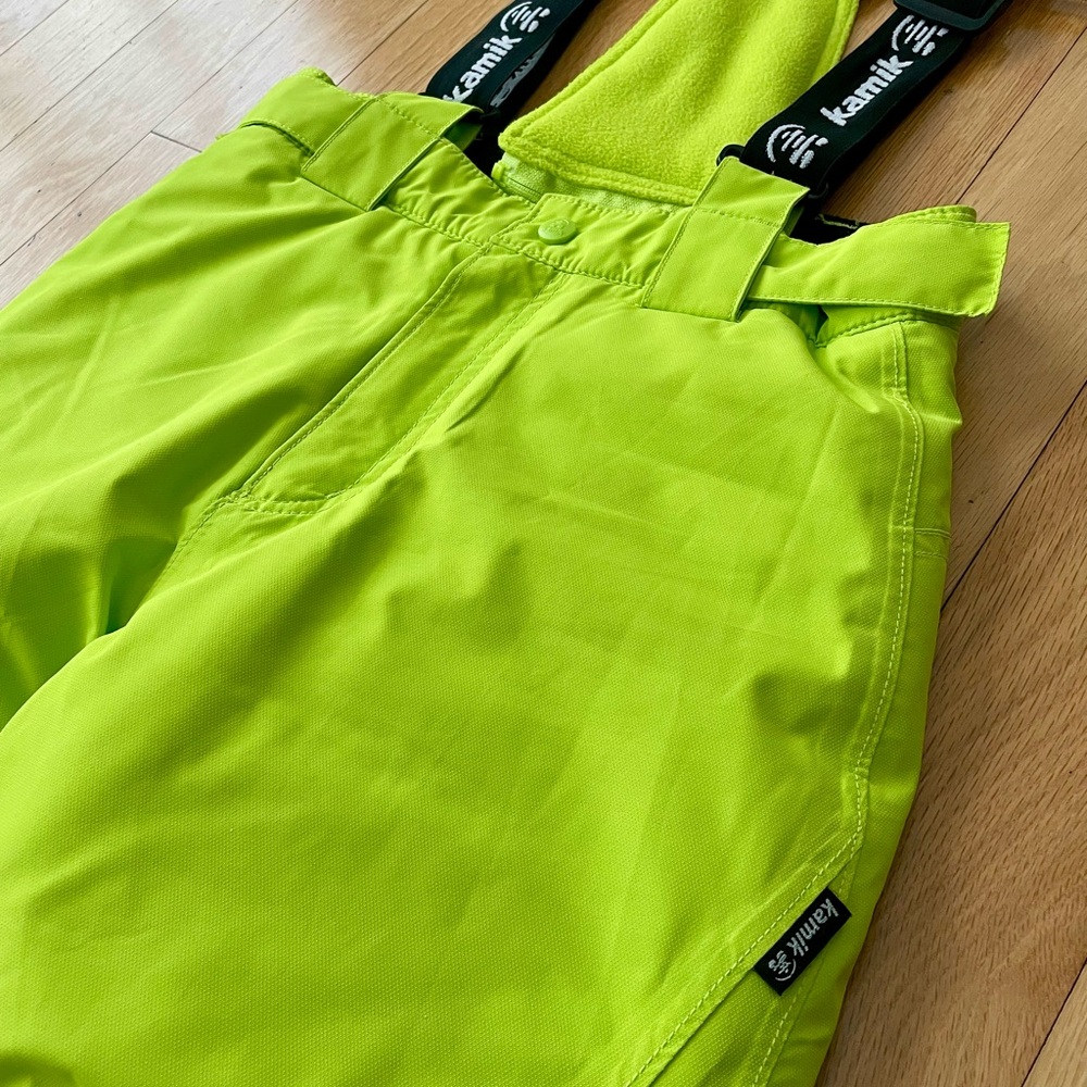 Kamik Kids Harper Bib Snow Pants - Lime Green - Picture 4 of 6